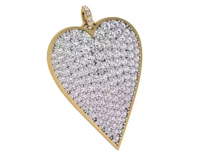 French Pave Leaf Pendant 4241