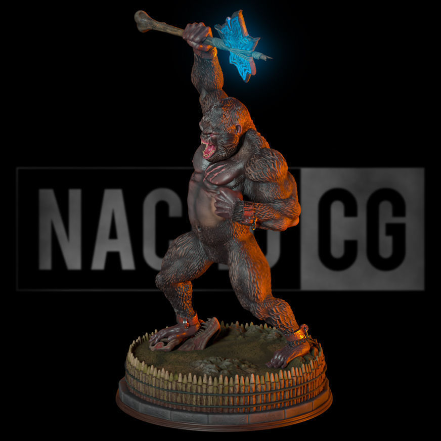 Fan Art King Kong - Unchained - Statue 3D print model_12