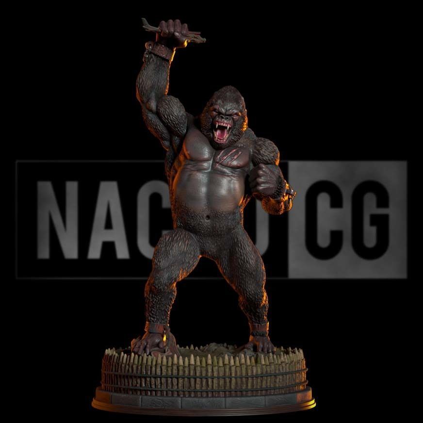 Fan Art King Kong - Unchained - Statue 3D print model_1