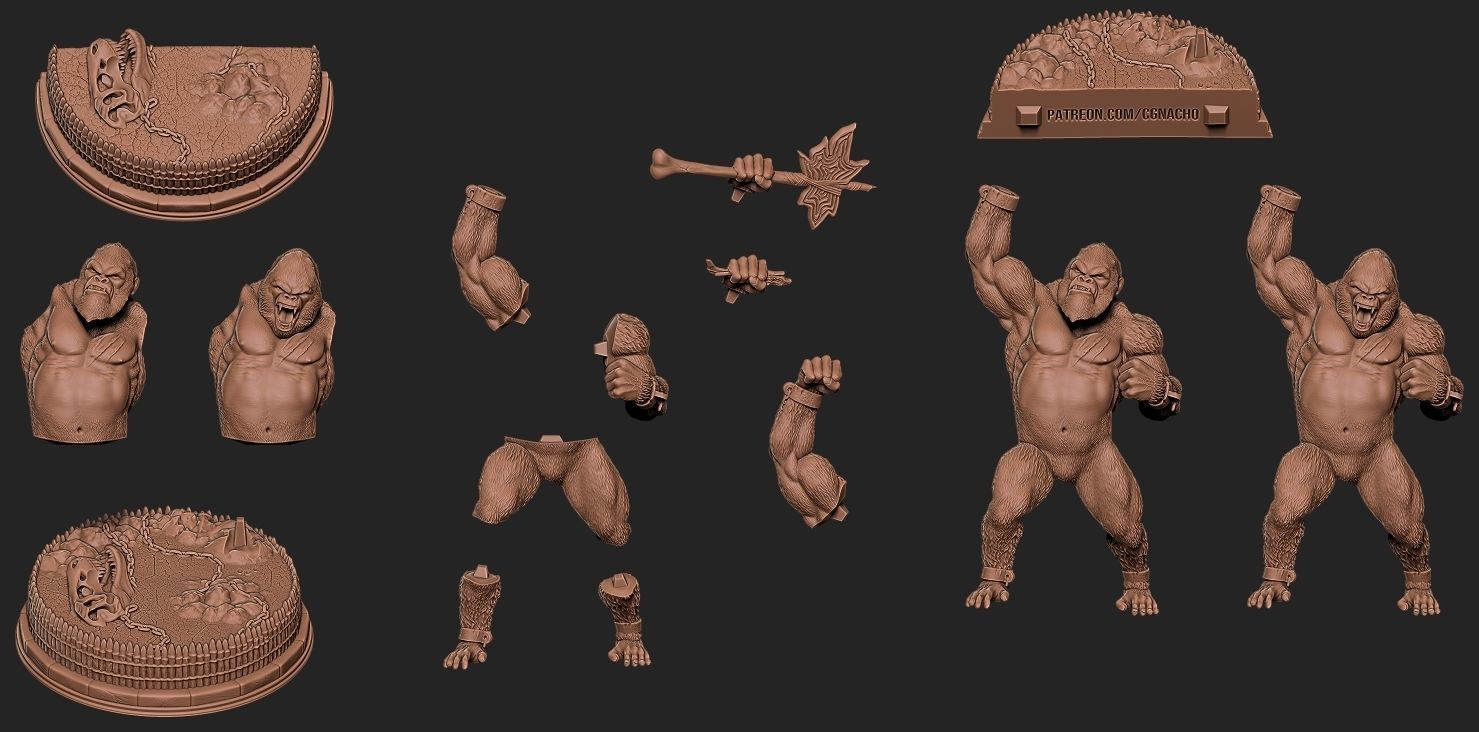 Fan Art King Kong - Unchained - Statue 3D print model_5