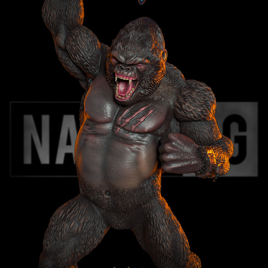 Fan Art King Kong - Unchained - Statue 3D print model_15
