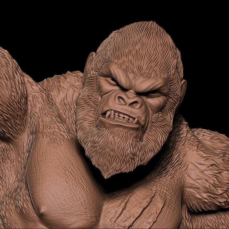 Fan Art King Kong - Unchained - Statue 3D print model_4