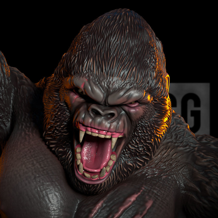 Fan Art King Kong - Unchained - Statue 3D print model_9