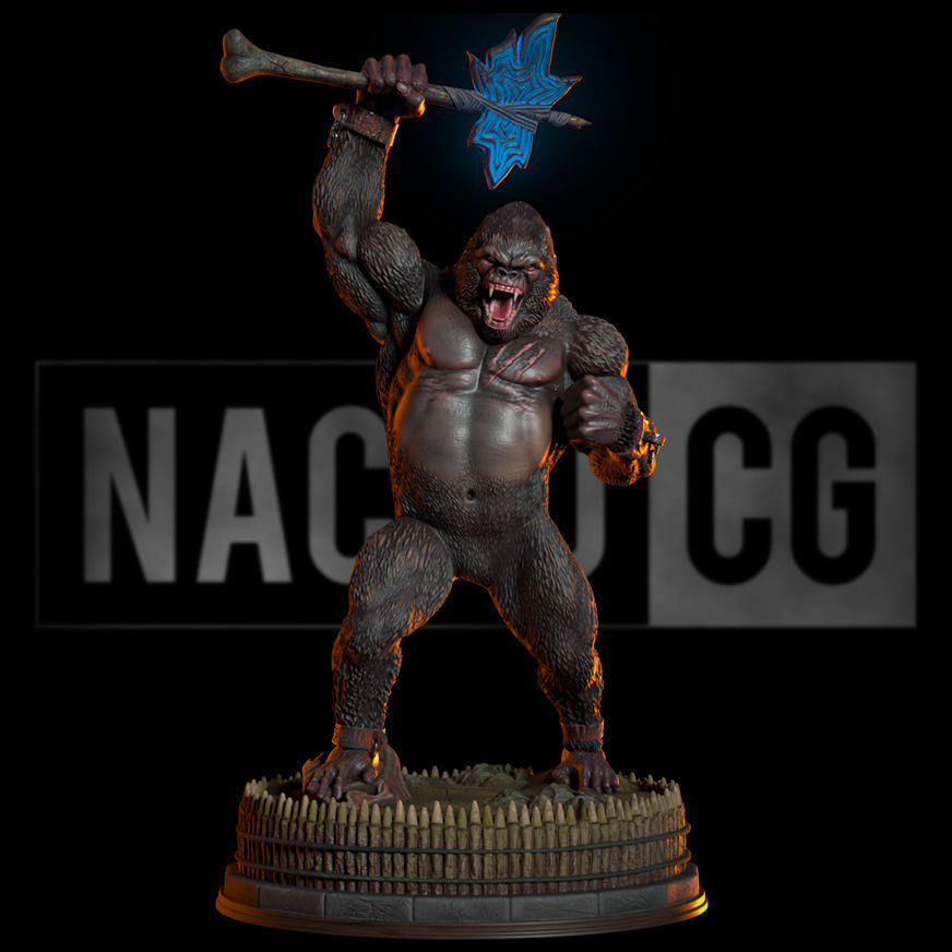 Fan Art King Kong - Unchained - Statue 3D print model_2