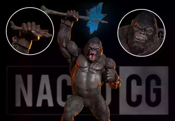 Fan Art King Kong - Unchained - Statue 3D print model