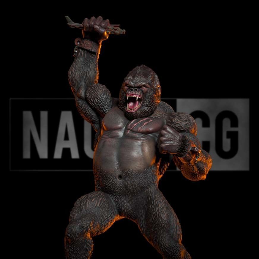Fan Art King Kong - Unchained - Statue 3D print model_6