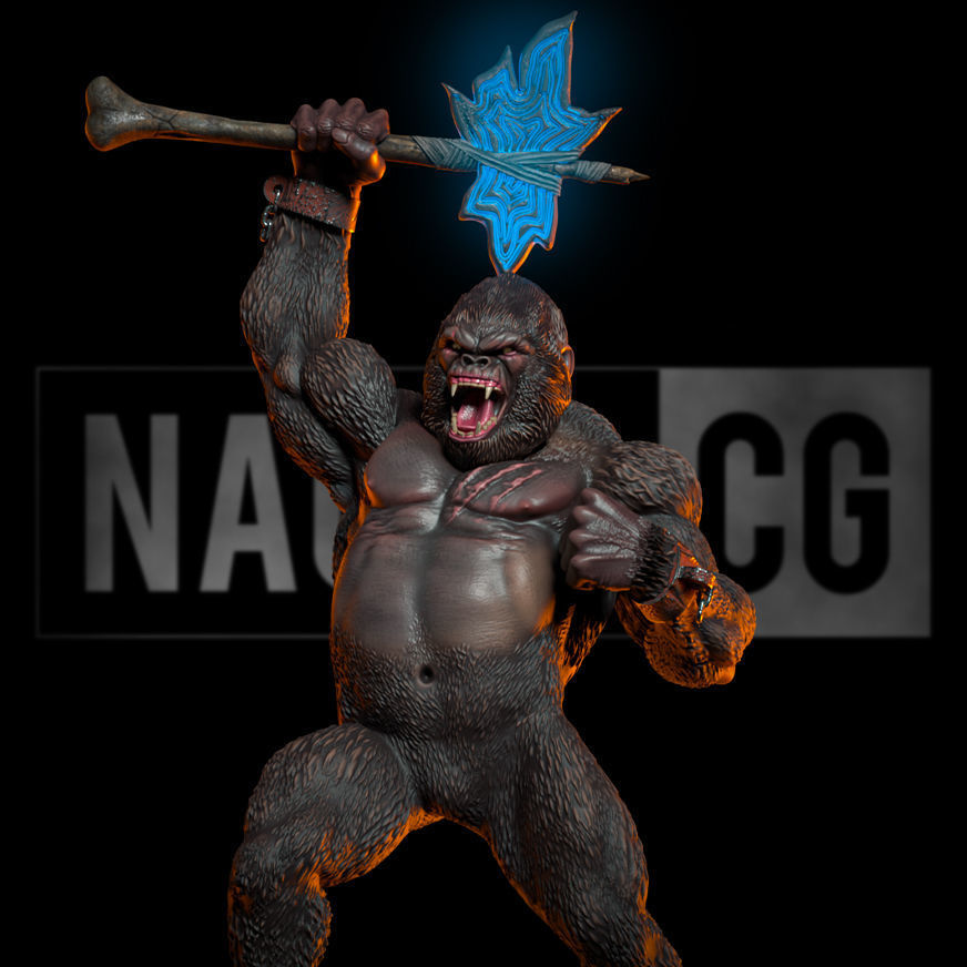 Fan Art King Kong - Unchained - Statue 3D print model_7