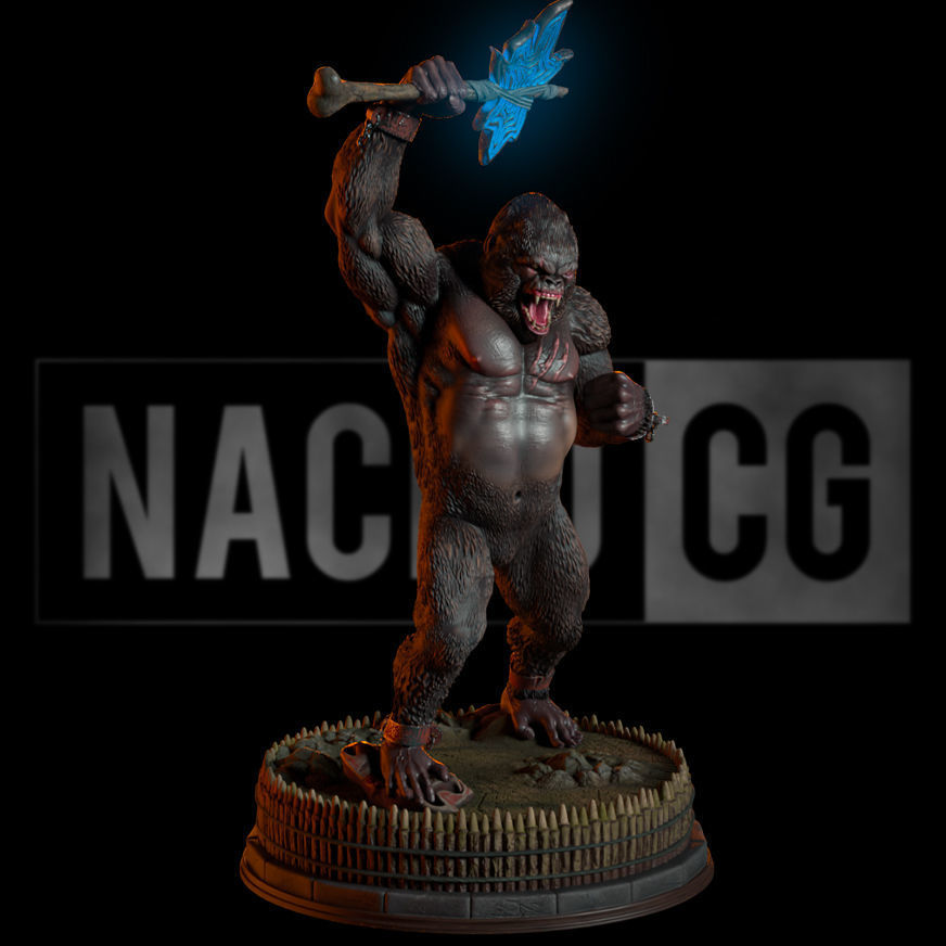 Fan Art King Kong - Unchained - Statue 3D print model_8