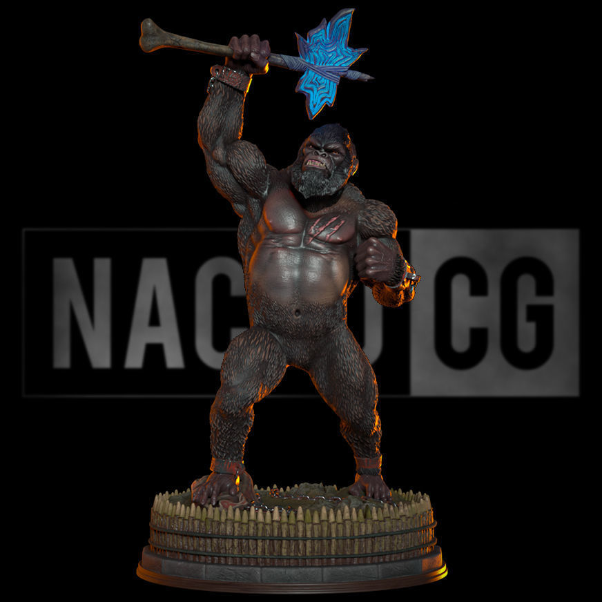 Fan Art King Kong - Unchained - Statue 3D print model_3