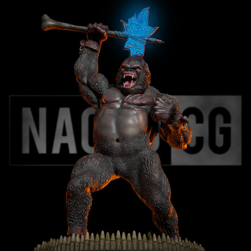 Fan Art King Kong - Unchained - Statue 3D print model_13