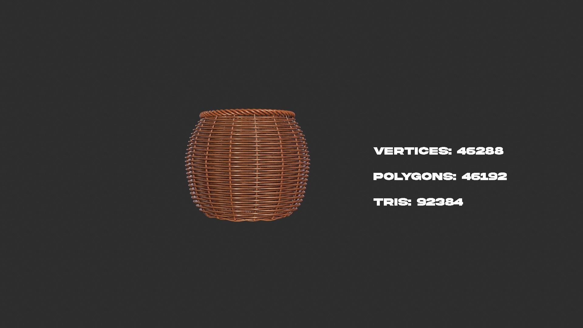 Rattan Basket pack 3 3D model_5