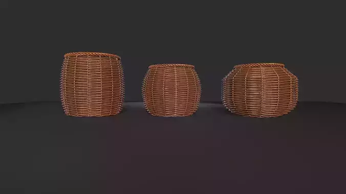 Rattan Basket pack 3