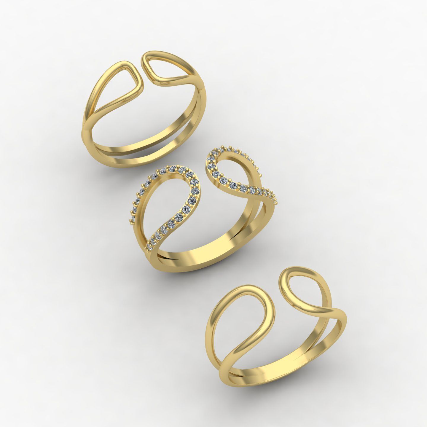 woman ring2 3D print model_3