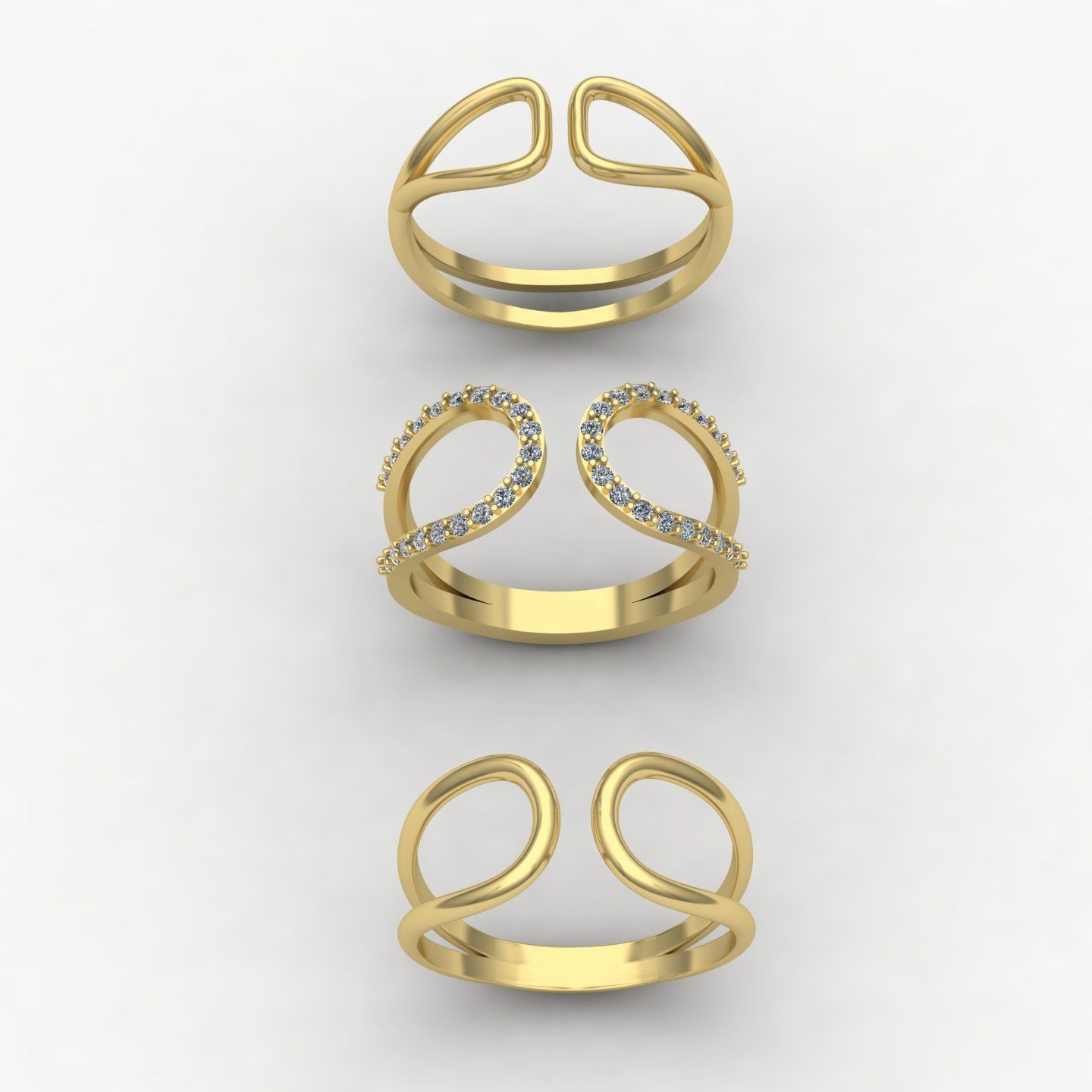 woman ring2 3D print model_2