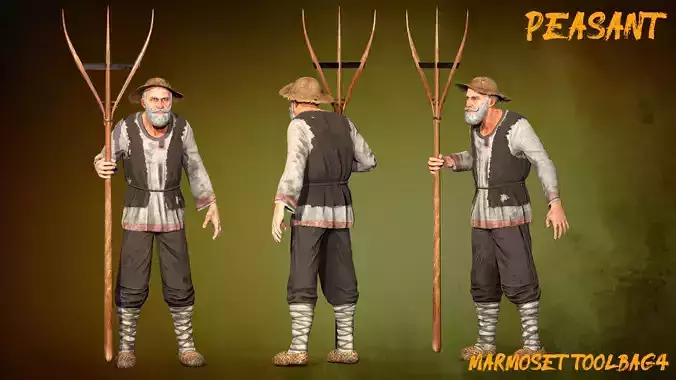 PEASANT MODULAR Low-poly 3D model
