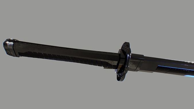 Futuristic Katana Low-poly 3D model