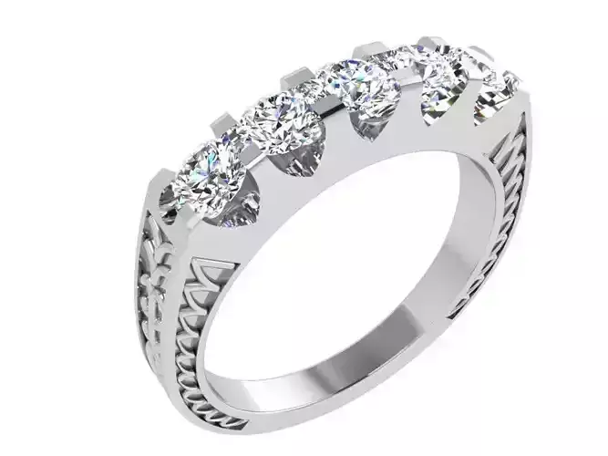 Round Cut Diamond Ornamental Ring 4247