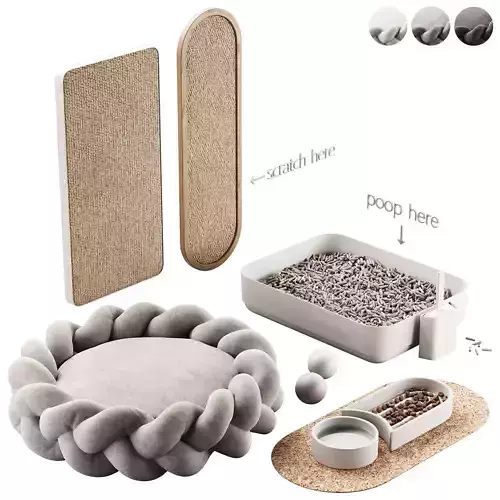 448 pets accessories 01 equipment for cats and dogs P1 3D model