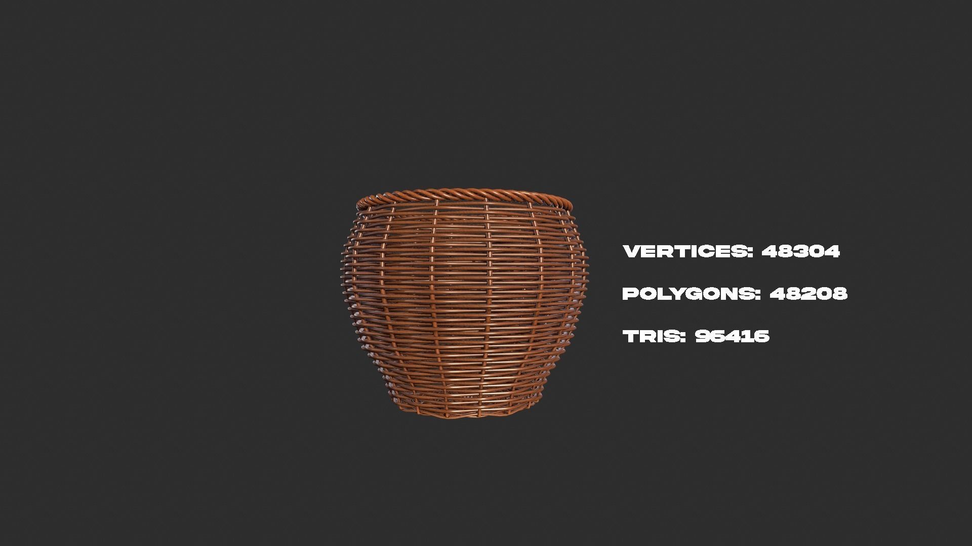 Rattan Basket pack 4 Free 3D model_7