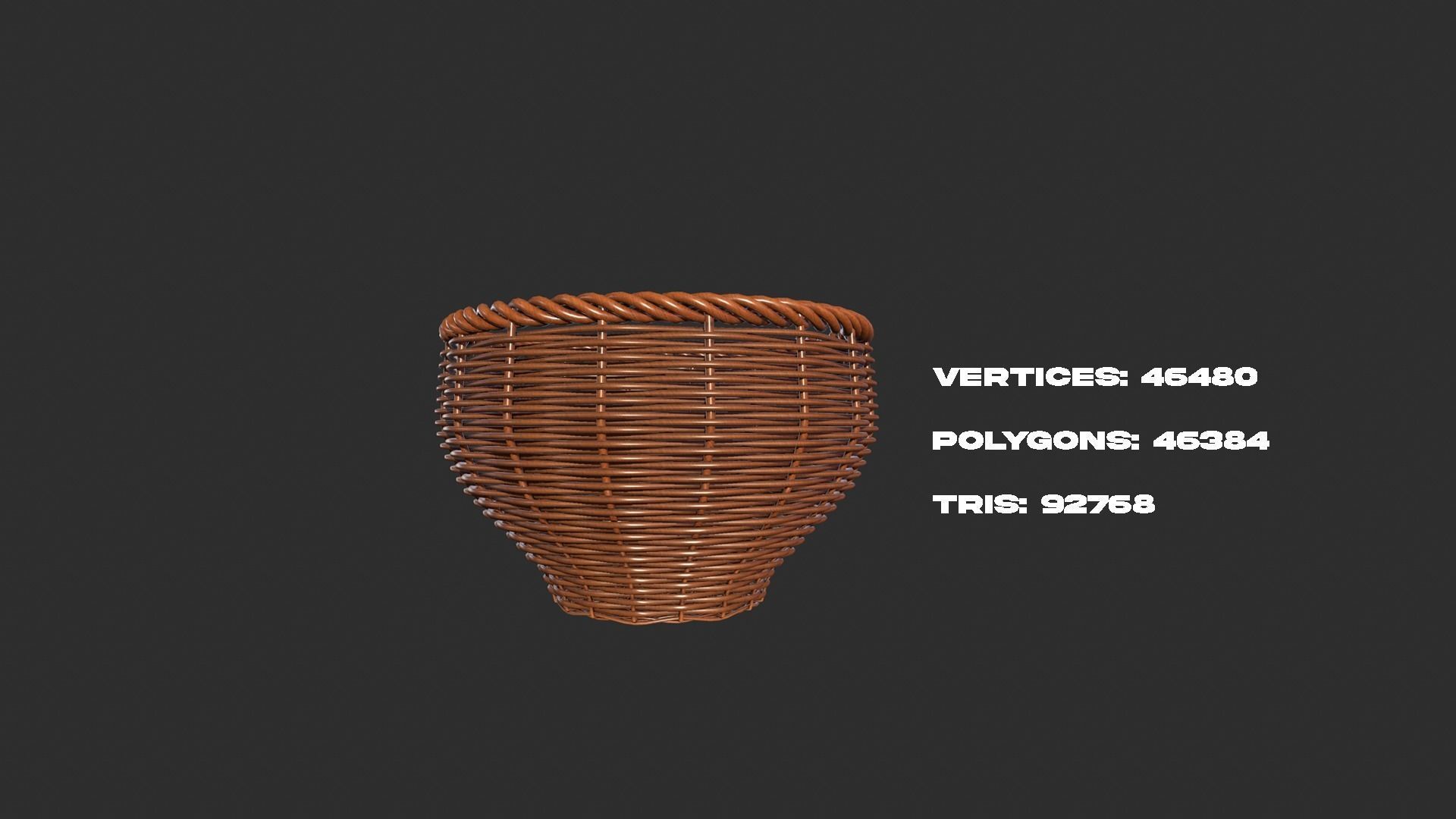 Rattan Basket pack 4 Free 3D model_5