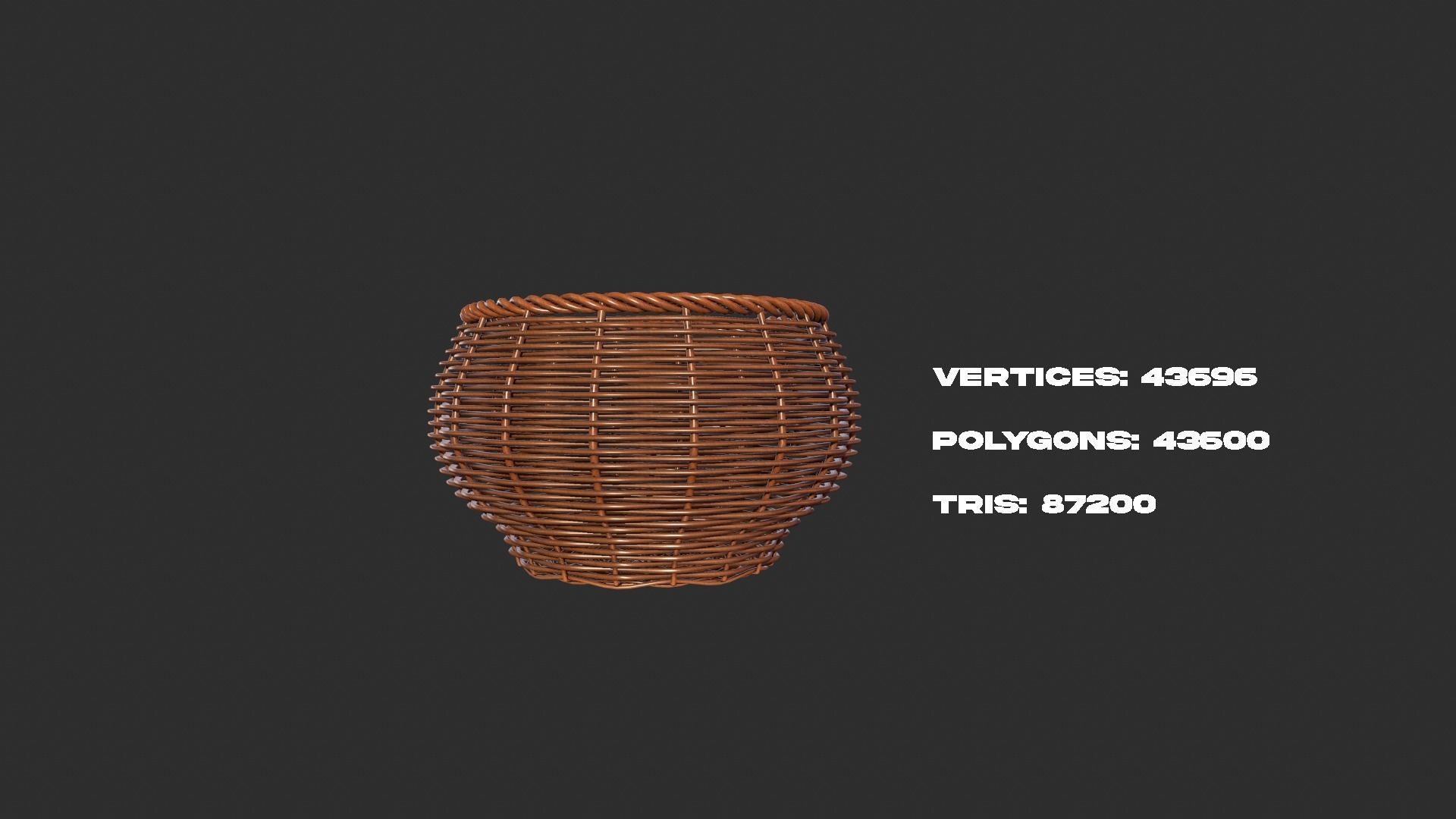 Rattan Basket pack 4 Free 3D model_3