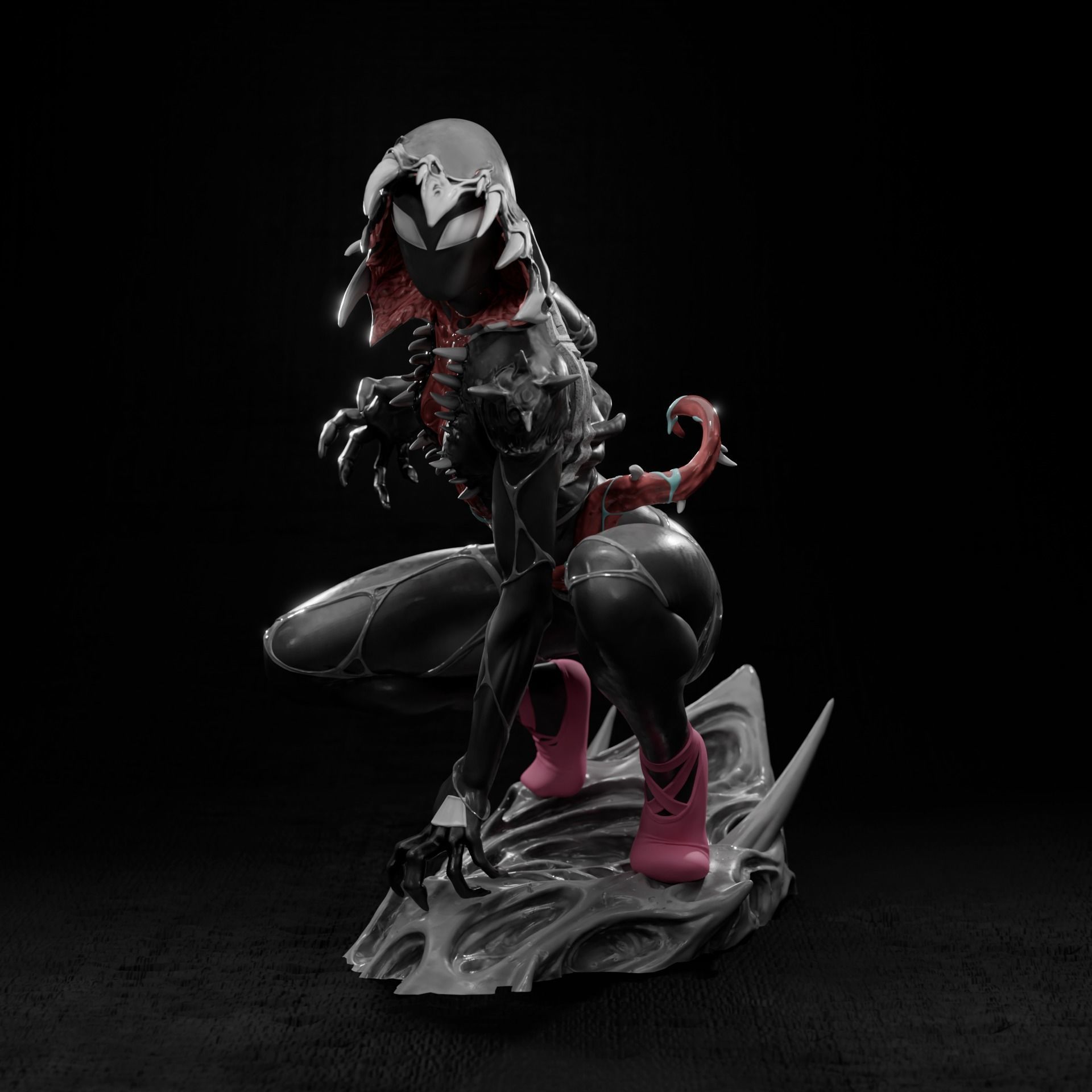 Gwenom statue 3D print model_13