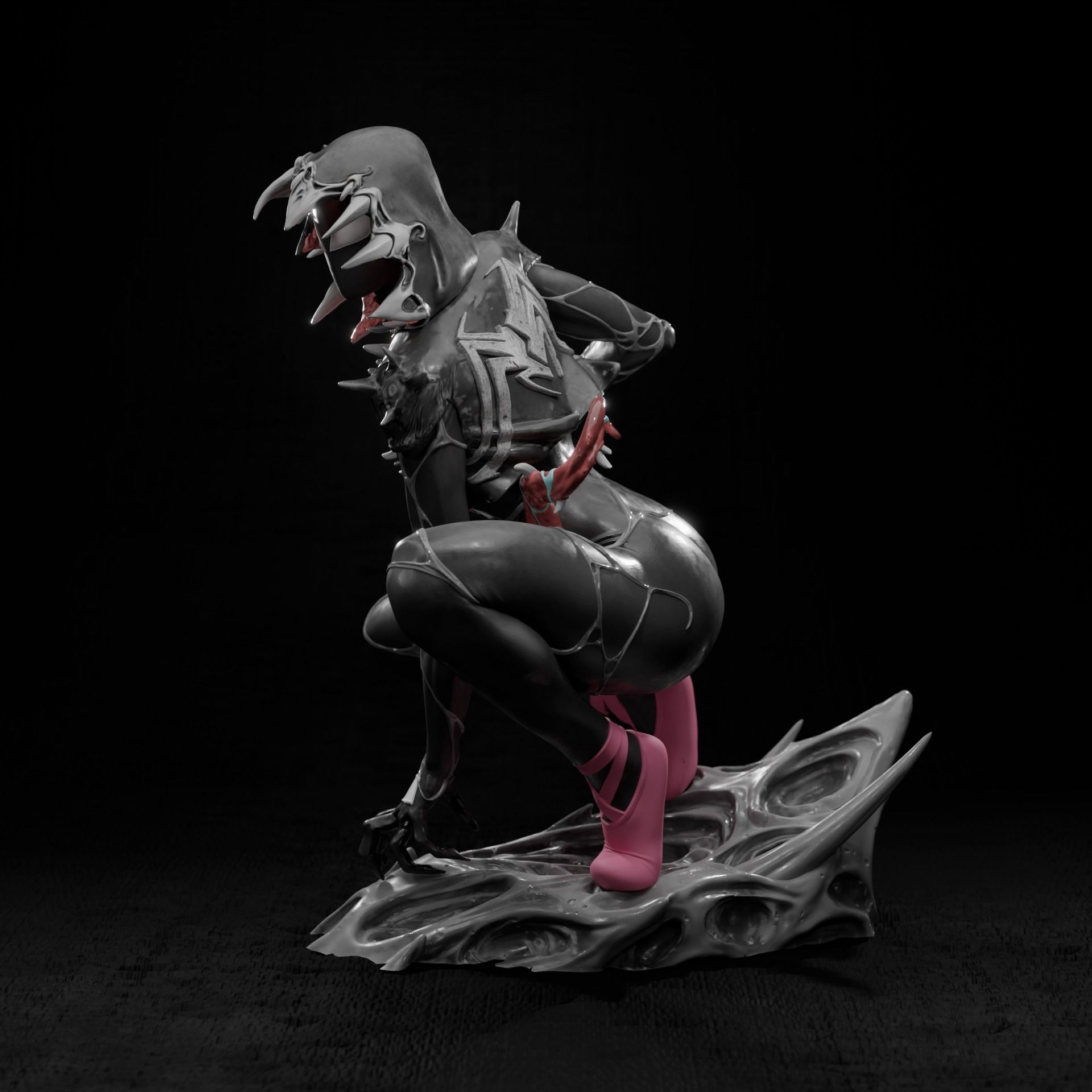Gwenom statue 3D print model_3