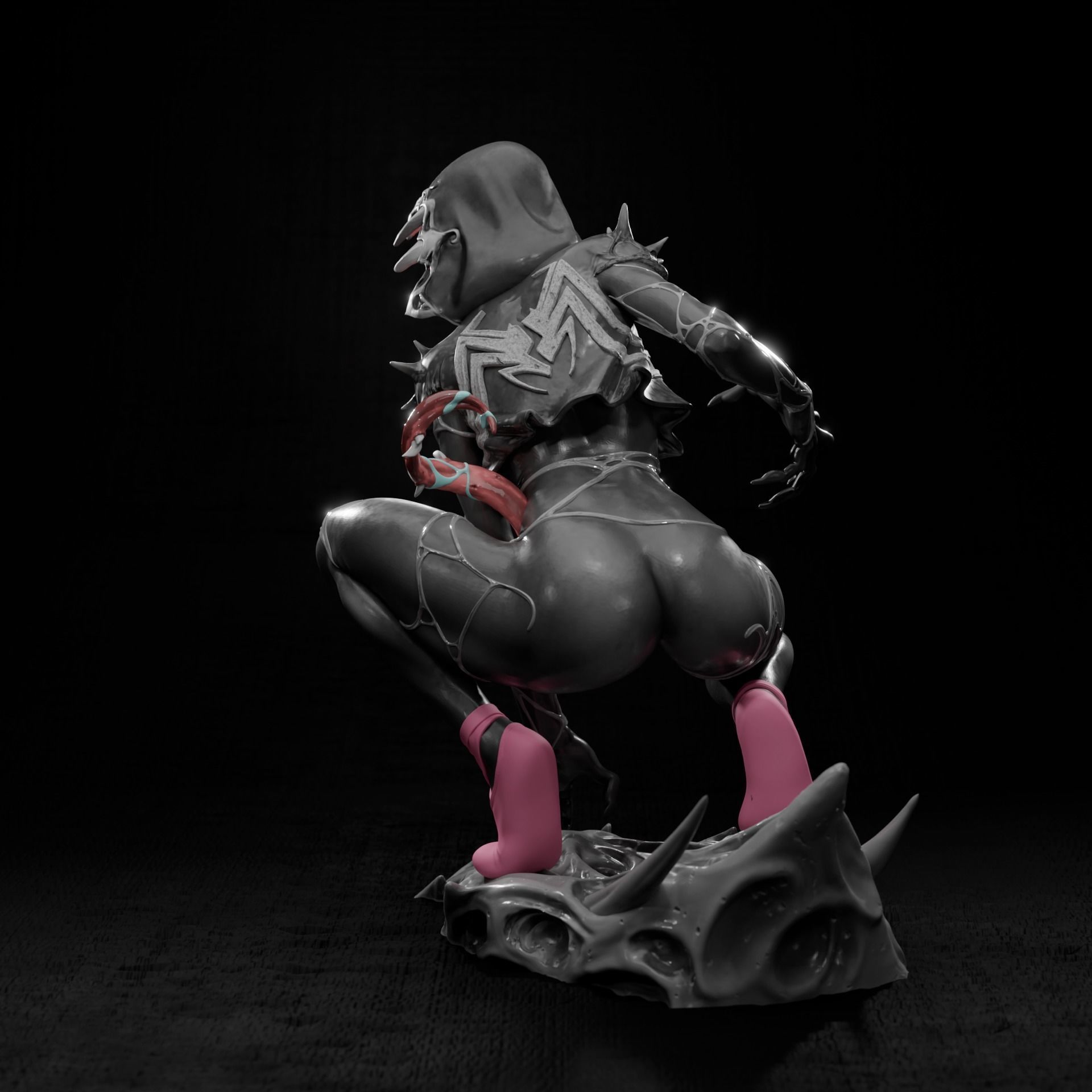 Gwenom statue 3D print model_5