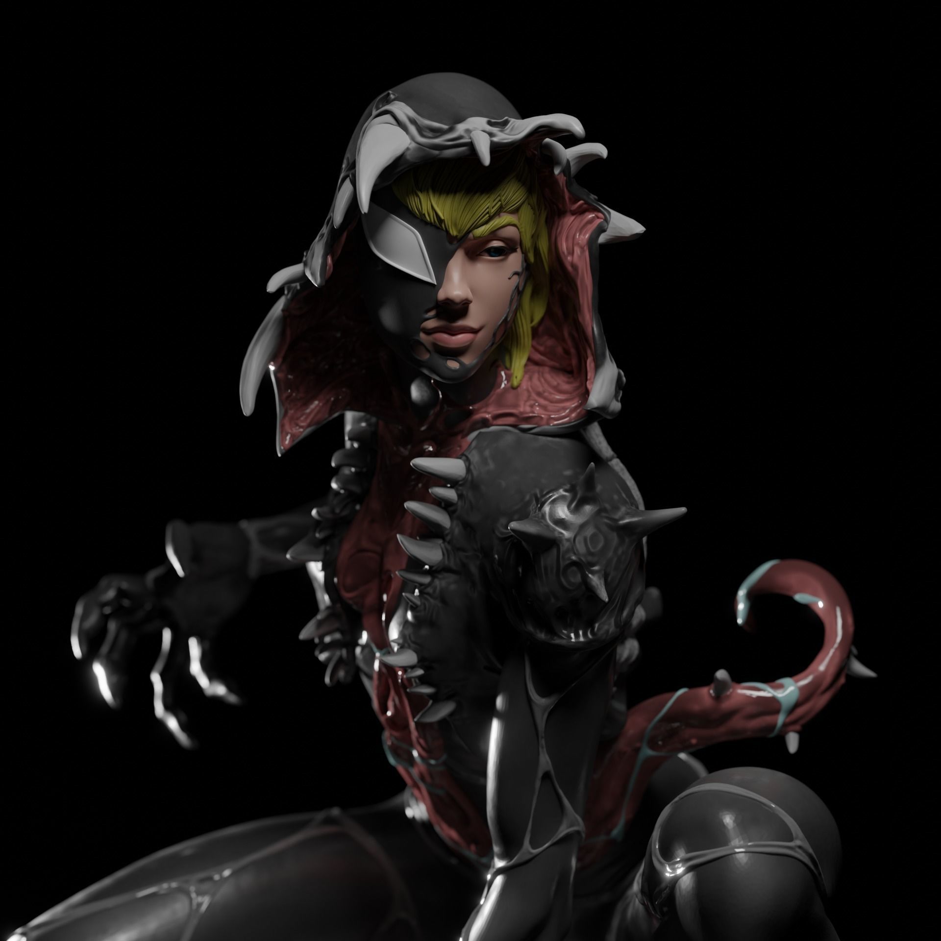 Gwenom statue 3D print model_6