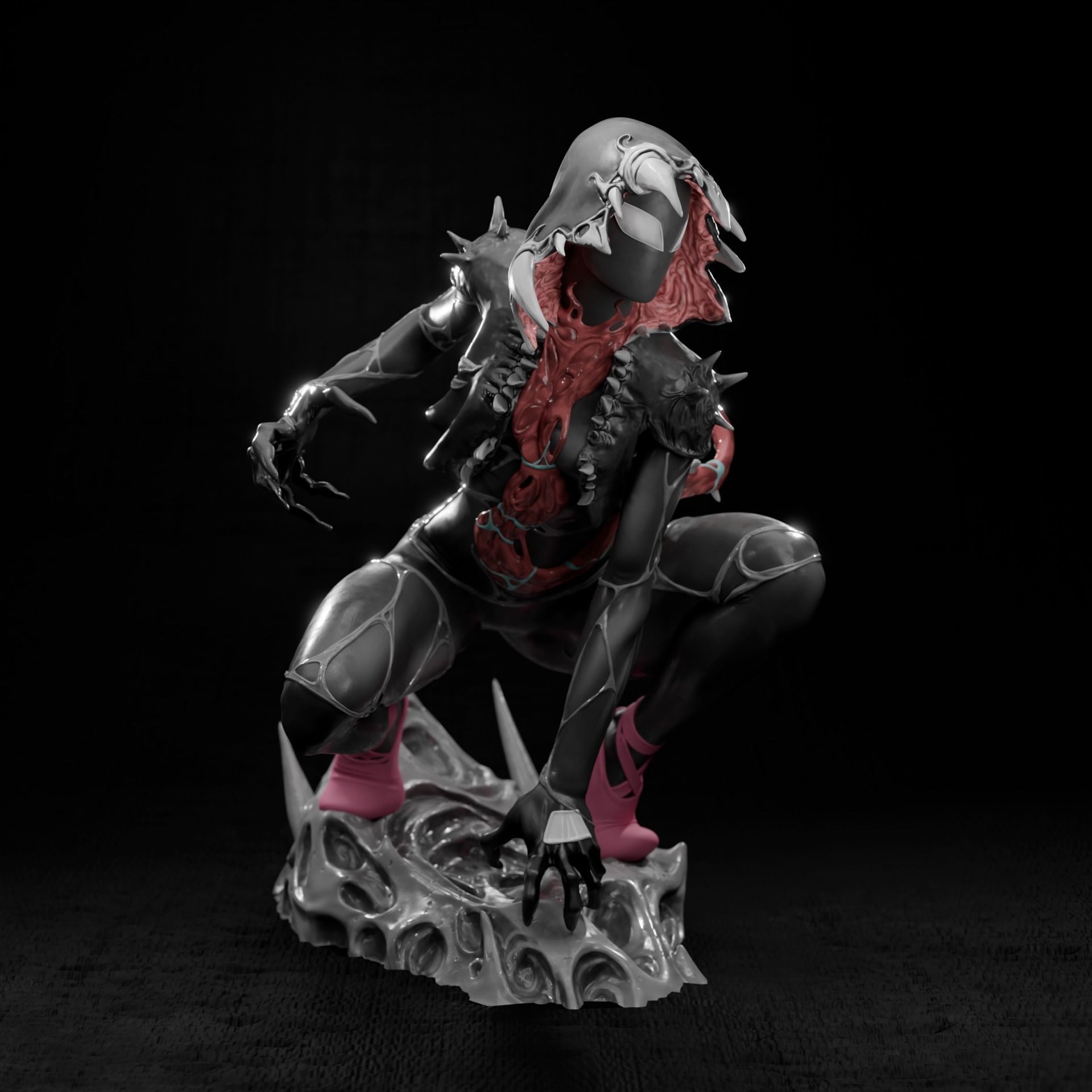 Gwenom statue 3D print model_12