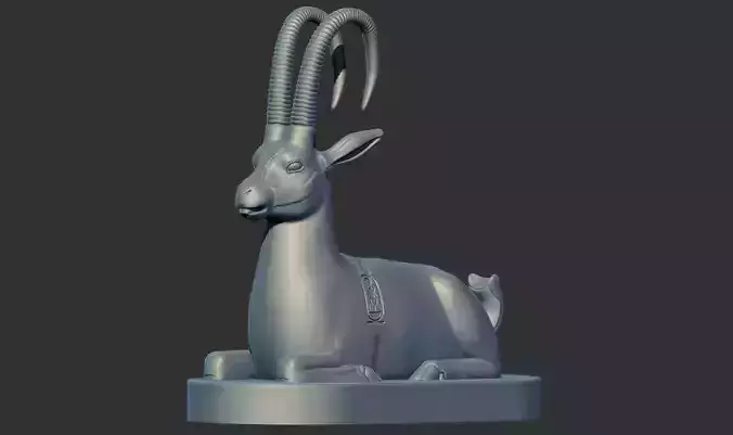 alabaster unguent jar in the form of an ibex 3D Pintable model  3D print model
