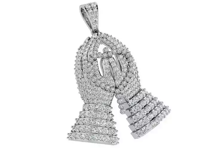 French Pave Hand Pendant 4253