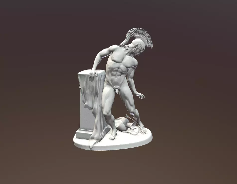 Sculpture of Achilles wounded in his heel 3D print model