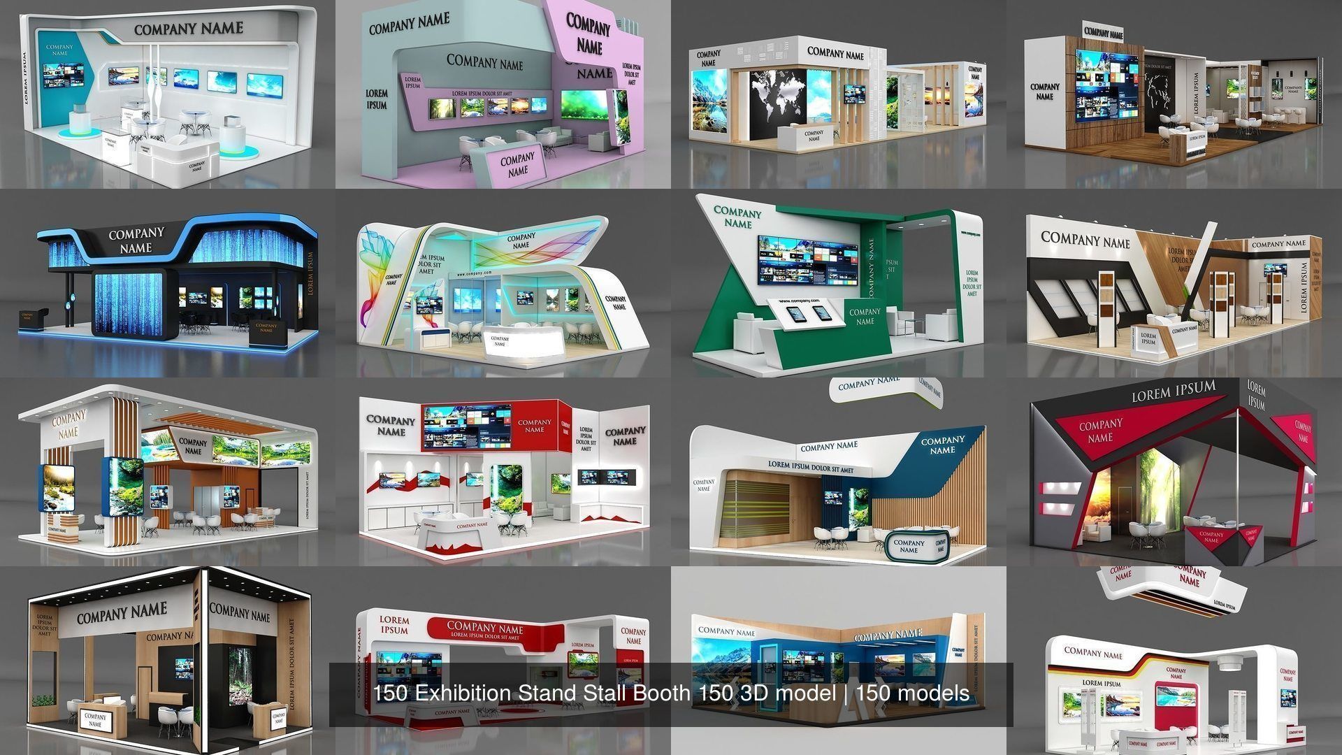 150 Exhibition Stand Stall Booth 150 3D model 3D Model Collection_10