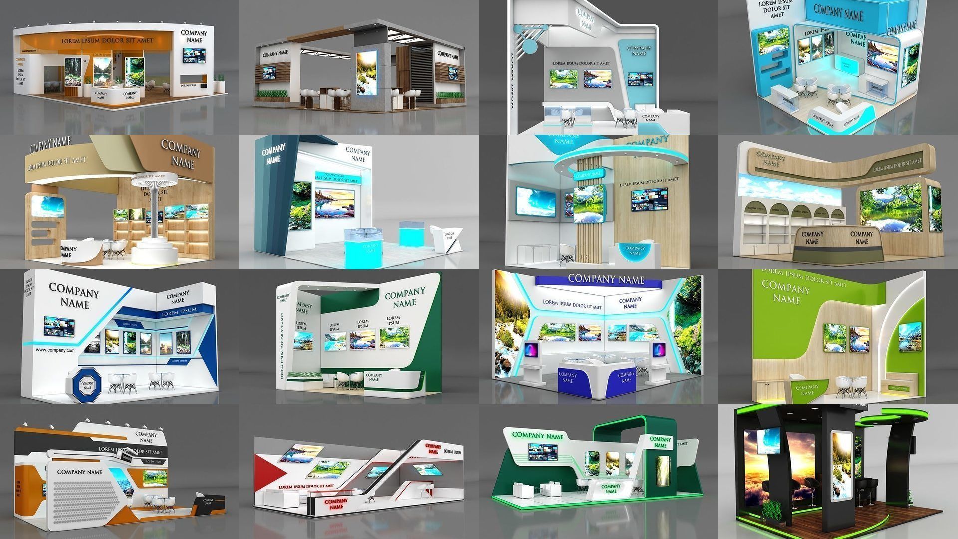 150 Exhibition Stand Stall Booth 150 3D model 3D Model Collection_7
