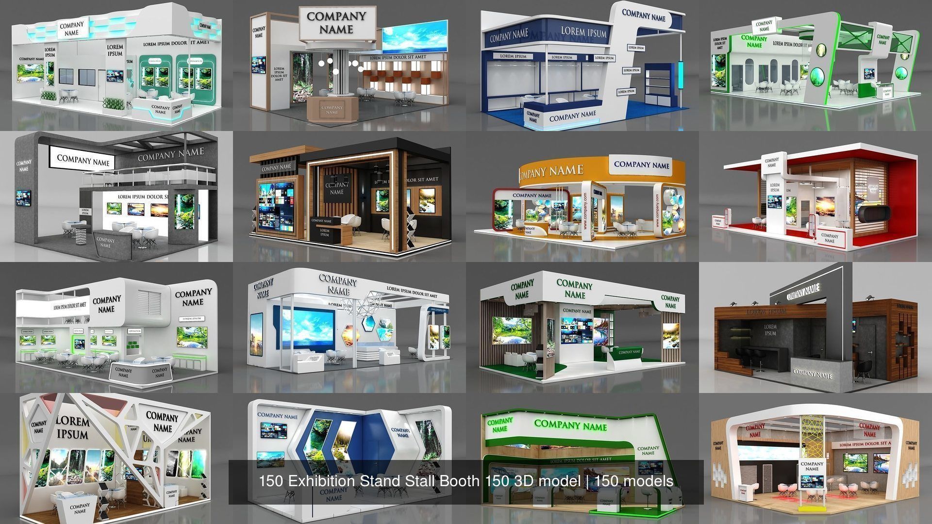 150 Exhibition Stand Stall Booth 150 3D model 3D Model Collection_14
