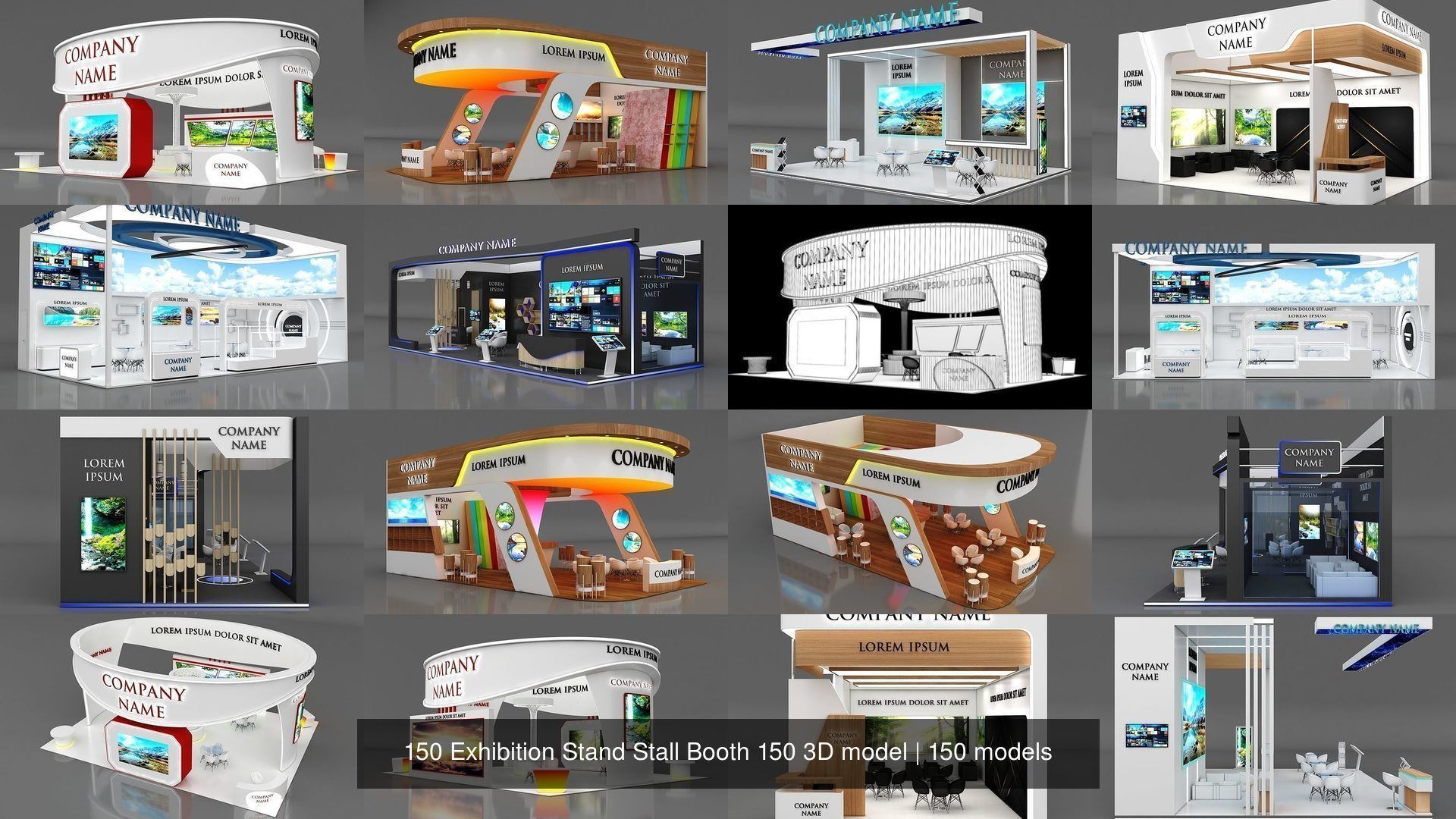 150 Exhibition Stand Stall Booth 150 3D model 3D Model Collection_18