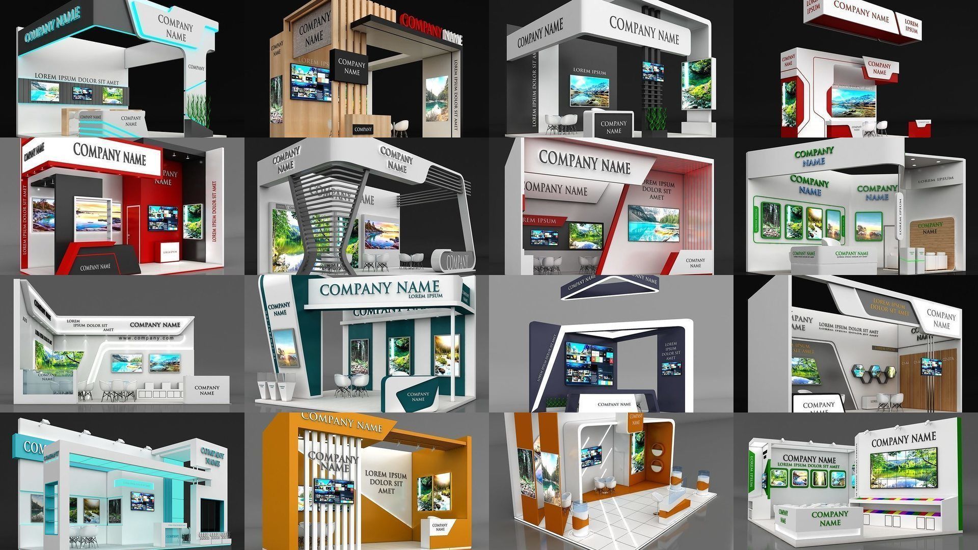 150 Exhibition Stand Stall Booth 150 3D model 3D Model Collection_3