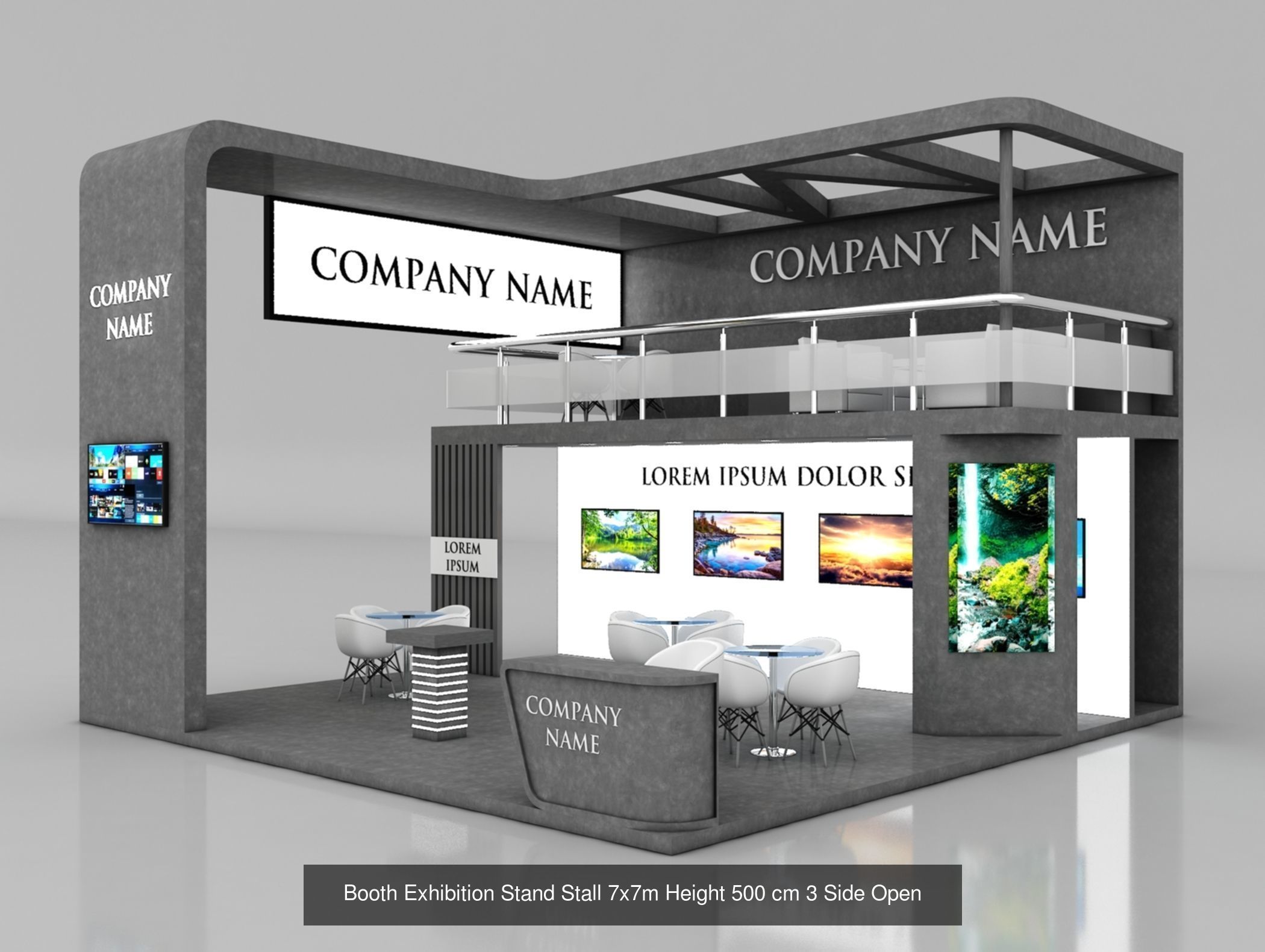 150 Exhibition Stand Stall Booth 150 3D model 3D Model Collection_136