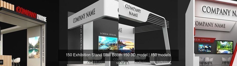 150 Exhibition Stand Stall Booth 150 3D model 3D Model Collection_2