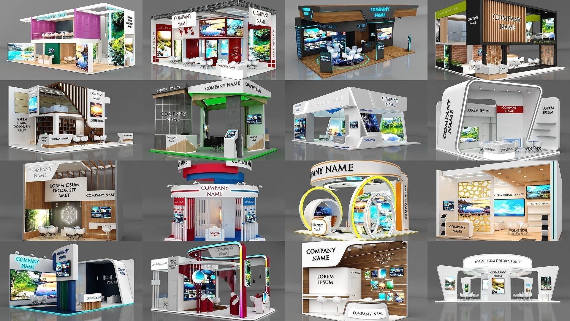 150 Exhibition Stand Stall Booth 150 3D model 3D Model Collection_17