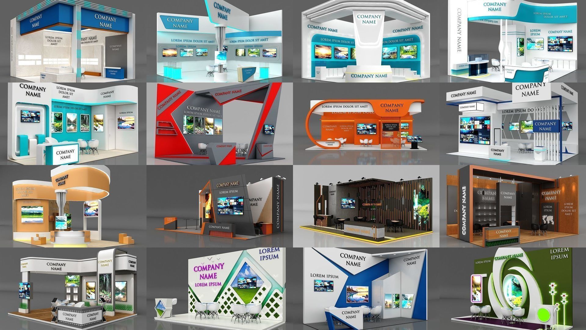 150 Exhibition Stand Stall Booth 150 3D model 3D Model Collection_9