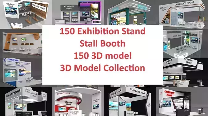 150 Exhibition Stand Stall Booth 150 3D model 3D Model Collection