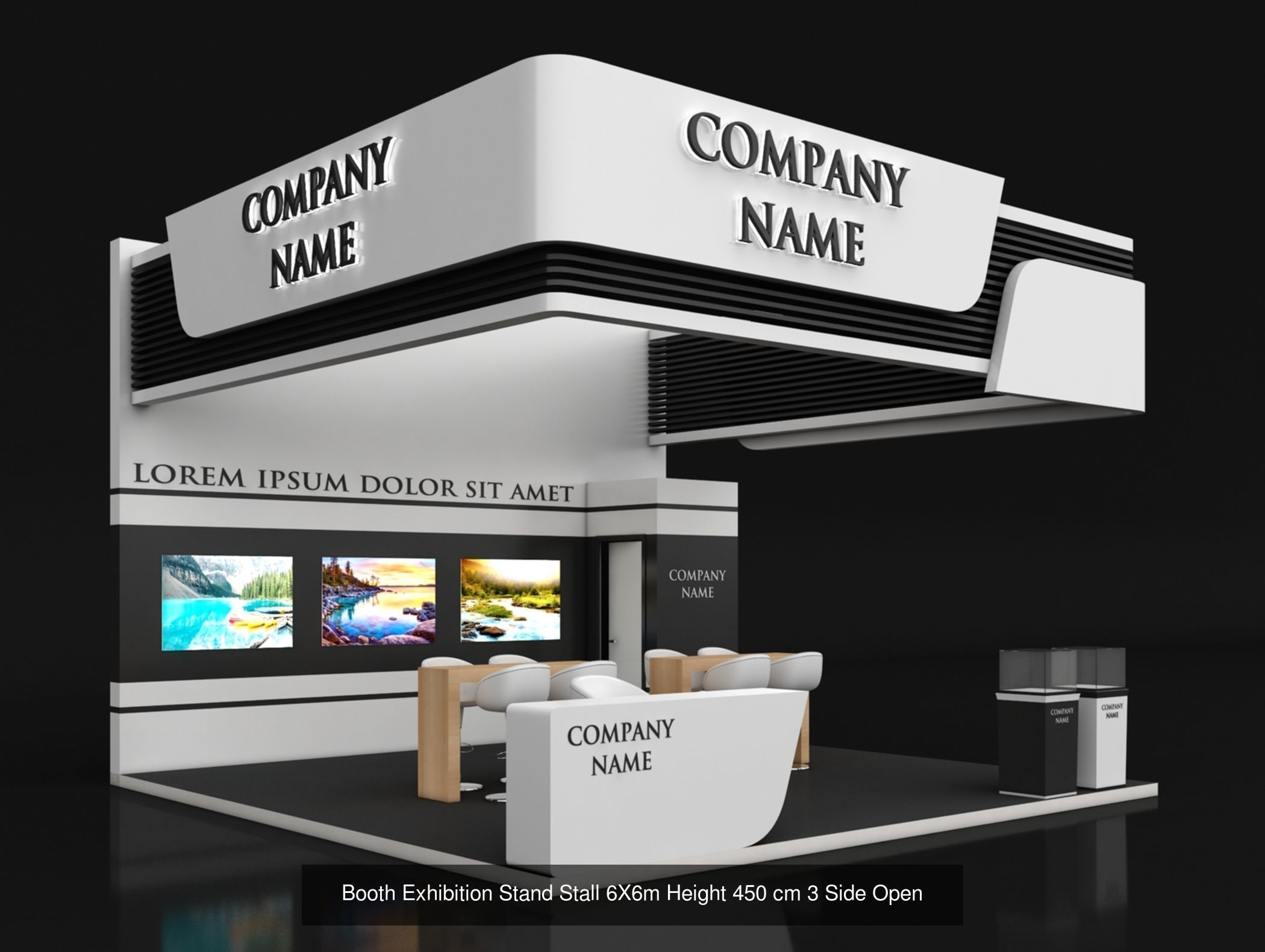 150 Exhibition Stand Stall Booth 150 3D model 3D Model Collection_31