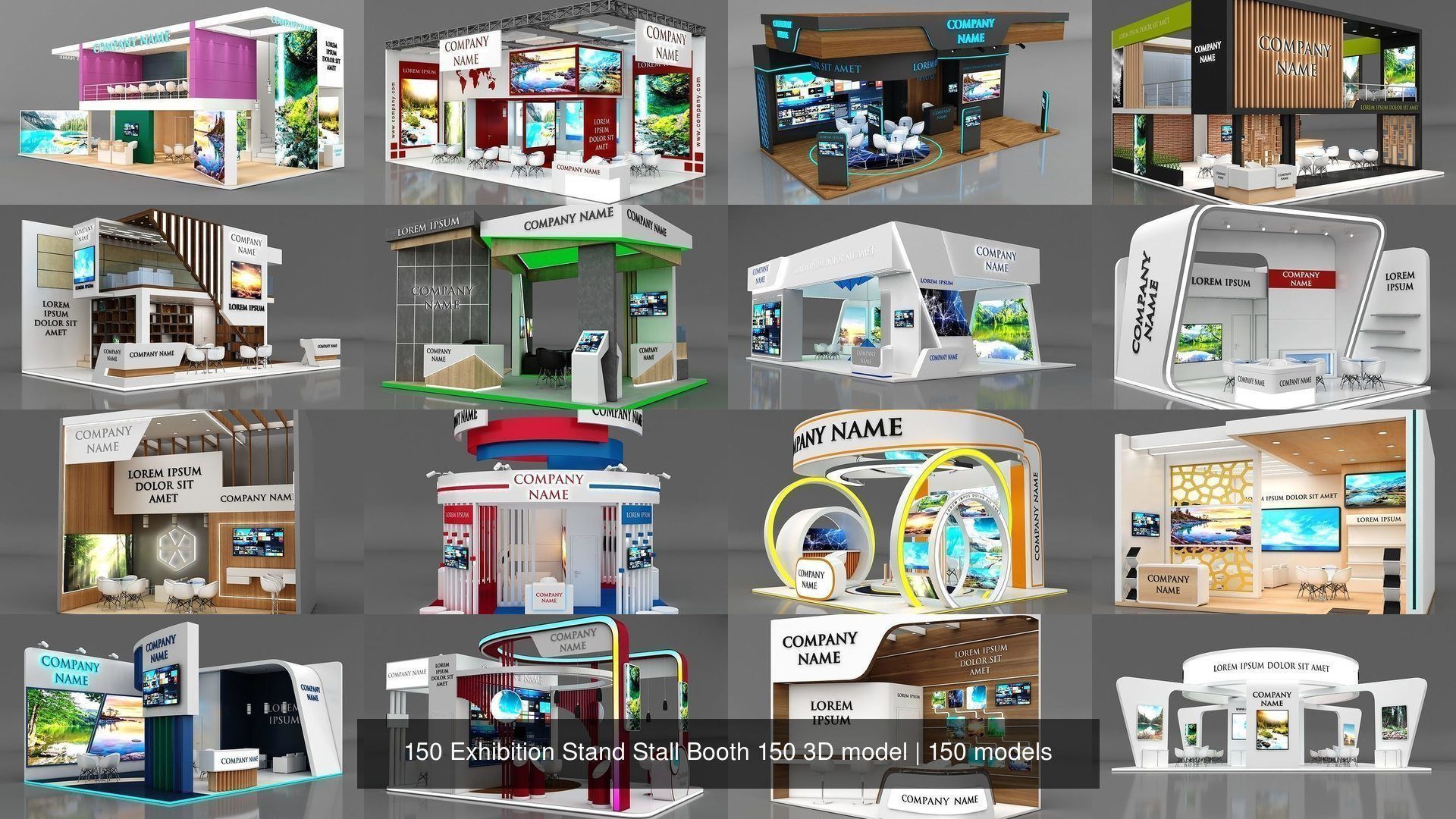 150 Exhibition Stand Stall Booth 150 3D model 3D Model Collection_16
