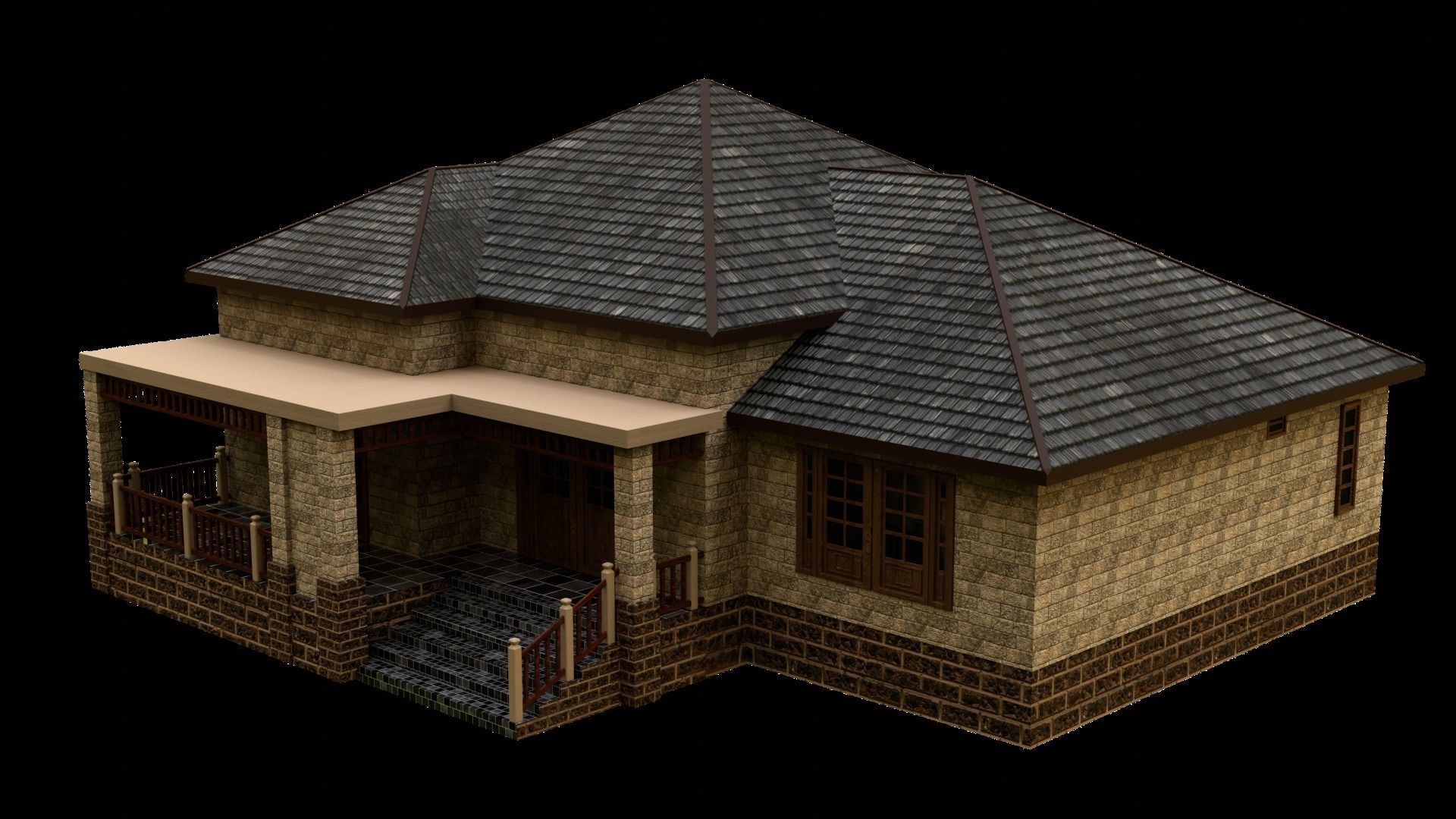House 002 Free low-poly 3D model_7