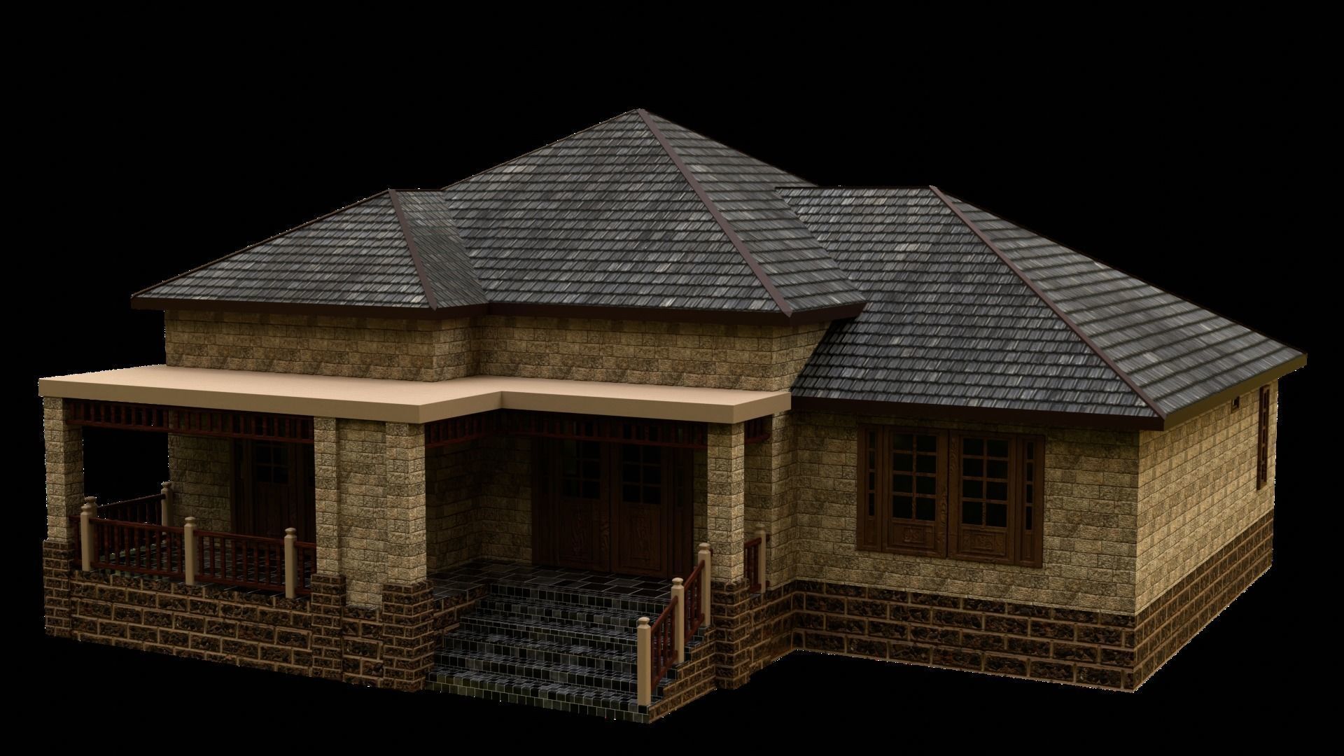 House 002 Free low-poly 3D model_6