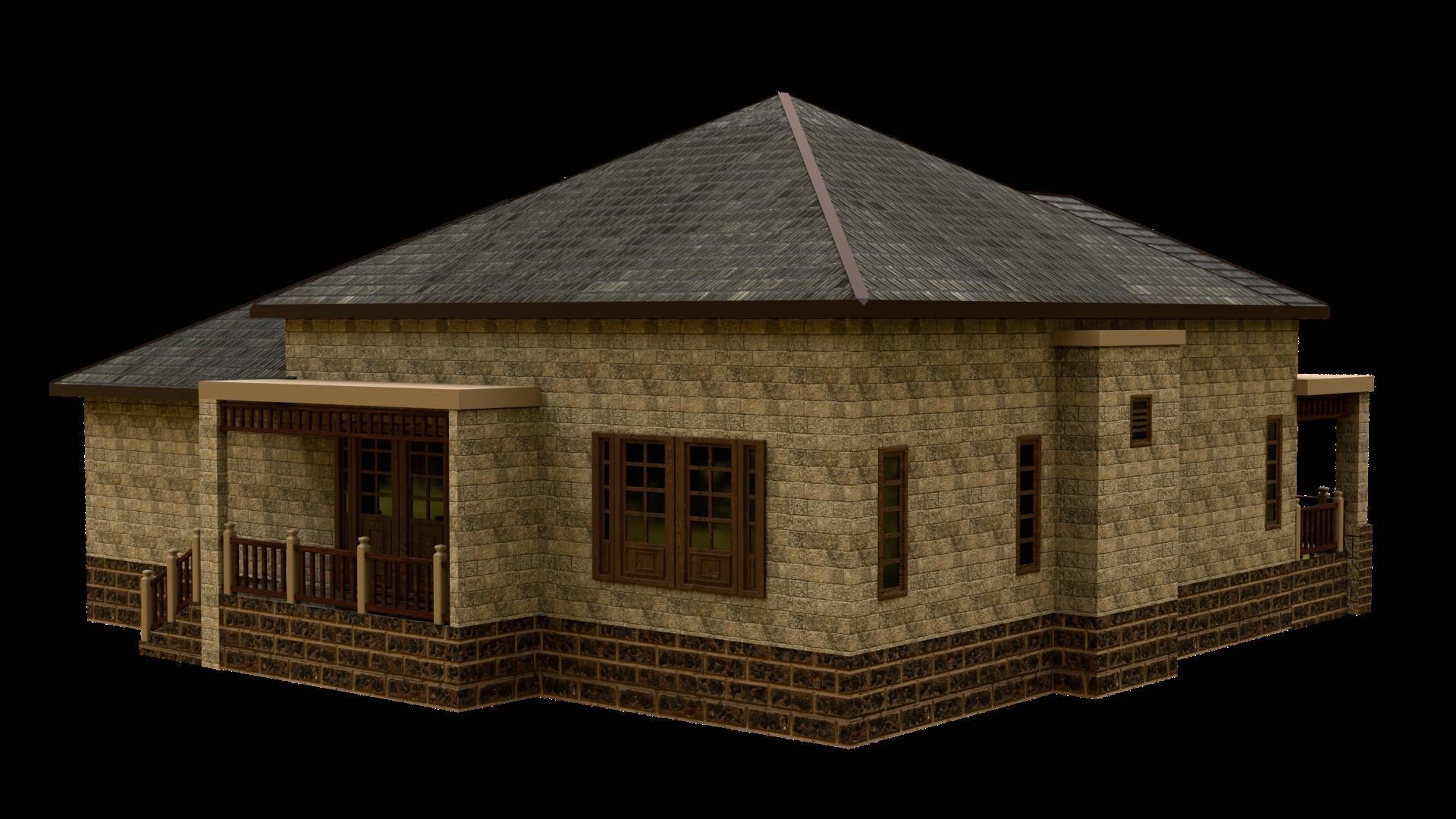 House 002 Free low-poly 3D model_4