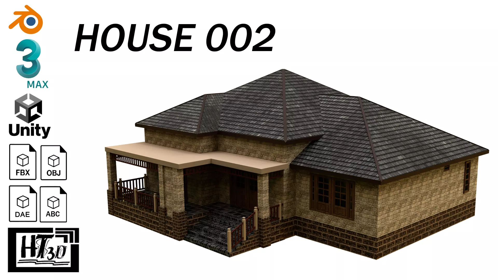 House 002 Free low-poly 3D model_0