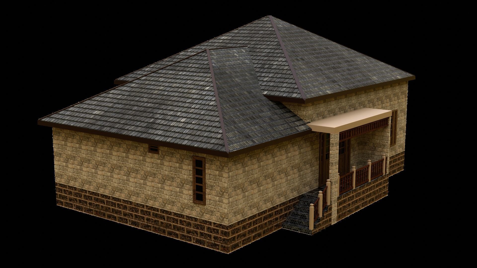 House 002 Free low-poly 3D model_2
